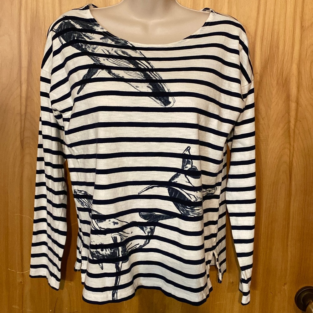 J.Crew humpback whales boatneck tee